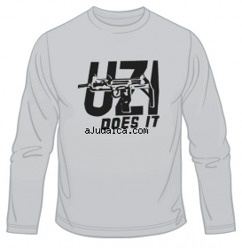 Uzi Does It Long Sleeved T-Shirt by aJudaica