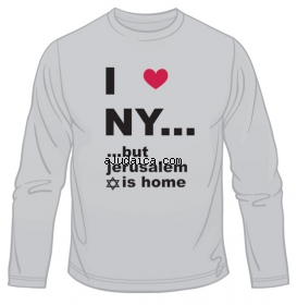 I Love N.Y. But ...  Long Sleeved T-Shirt by aJudaica
