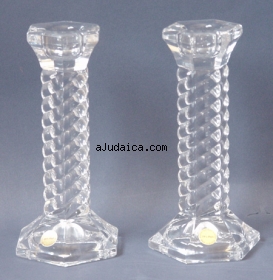 Spiral Glass Candlesticks by aJudaica