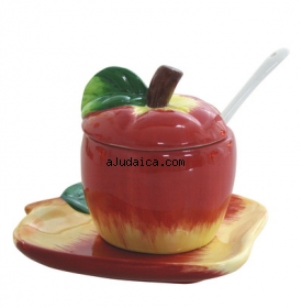 Apple Ceramic Honey Dish by aJudaica