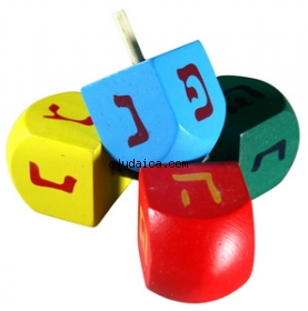 Colorful Wood Dreidel - two in pack by aJudaica