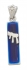 Silver Blue Enamel Mezuzah Pendant