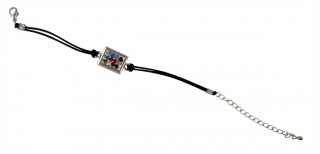 Rhodium Breastplate Bracelet on Leather Cord by aJudaica