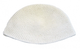 White Frik Kippah by aJudaica