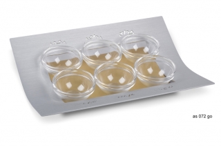 Adi Sidler Silver-Gold Contemporary Seder Plate by aJudaica