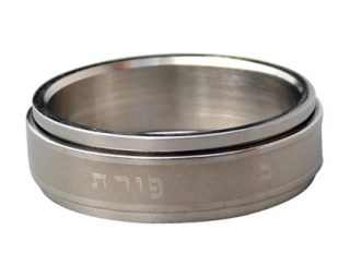 Stainless Steel Revolving "Ben Porat Yosef" Ring by aJudaica