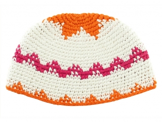 Orange and Purple Frik Kippah by aJudaica