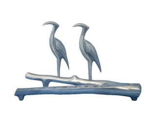 Hanukkah Menorah Herons by Shraga Landesman by aJudaica