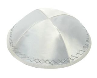 White Satin Kippah by aJudaica