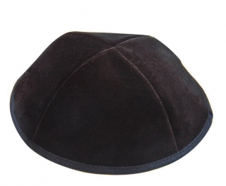 Black velvet kippah by aJudaica