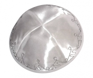 White Terylene Kippah by aJudaica