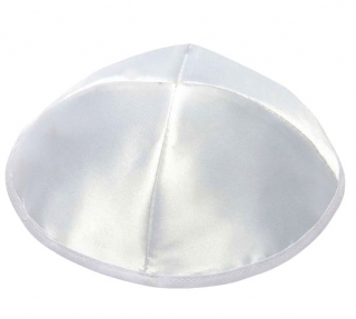 White Satin Kippah by aJudaica