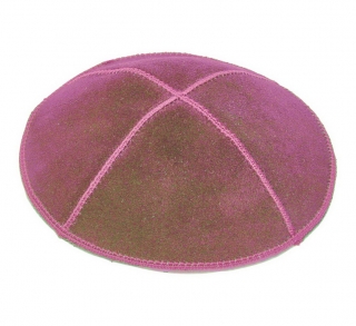 Maroon Suede Kippah by aJudaica