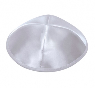 Silver Satin Kippah by aJudaica