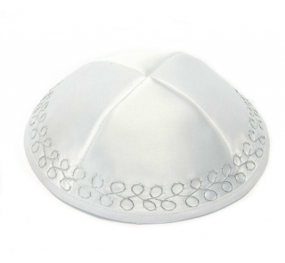 White Satin Kippah by aJudaica