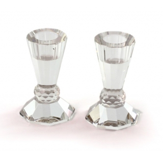 Small Angular Crystal Candlesticks by aJudaica