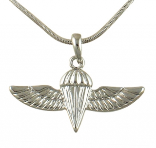 IDF Paratrooper Rhodium Necklace by aJudaica