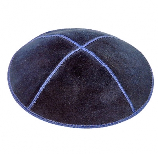 Blue Suede Kippah by aJudaica