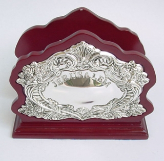Wood and Silver Plate Birkon Holder by aJudaica