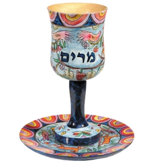 Hand Painted Miriams Cup by aJudaica