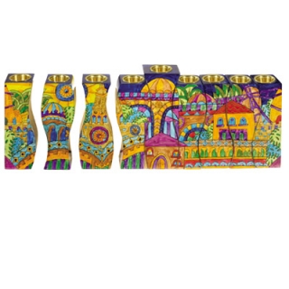 Jerualem Fitted Hanukkah Menorah by aJudaica