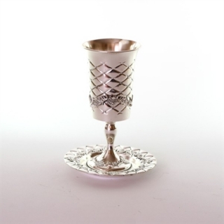 Kiddush Cup with plate by aJudaica