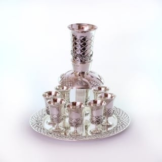 Silver plated kiddush cups set