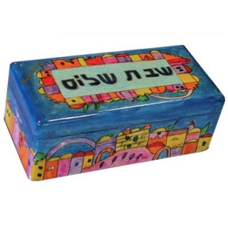 "Shabat Shalom" Travel Candlesticks by aJudaica