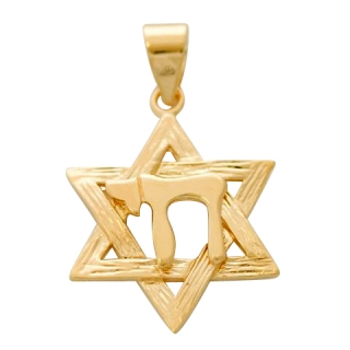 Chai Star of David Pendant by aJudaica