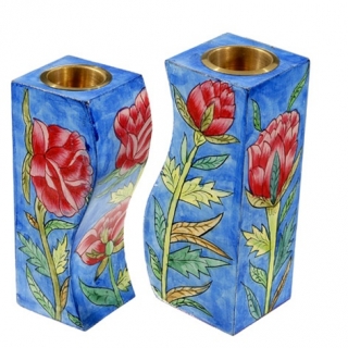 Rose design Fitted Candlesticks by aJudaica