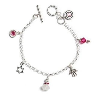 Star of David Bracelet - Pink by aJudaica