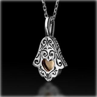 Ethnic Kabbalah Hamsa Necklace by HaAri by aJudaica