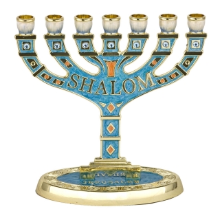 Turquoise enamel Menorah by aJudaica