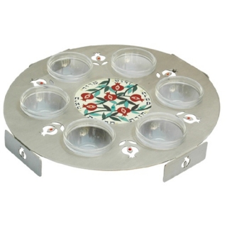 Colorful Pomegranate Seder Plate by aJudaica