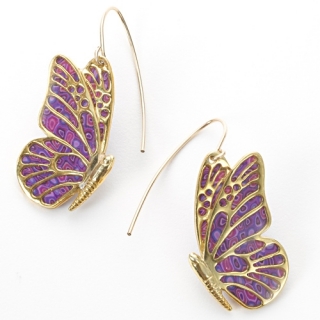 Purple Butterfly Earrings by Adina Plastelina by aJudaica
