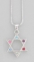 Rhodium Colorful Star of David Pendant Necklace