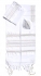 Gabrieli silk Tallit Set in White with Gold and Silver