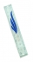 Glass Mezuzah with Floral Design and Blue Shin