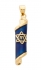 Gold Filled Blue Enamel Mezuzah Pendant