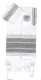 Gabrieli silk Tallit Set in White with Black