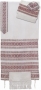 Rikmat Elimelech Handloom Woven White-Maroon Silk Tallit