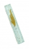 Glass Mezuzah with Floral Design and Gold Shin