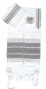 Gabrieli silk Tallit Set in White with Black
