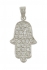 Rhodium Plated Cubic Zirconium Hamsa Pendant