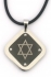 Black Diamond Shape Rubber Cord Star of David necklace