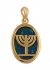 Gold Filled Azorite Menorah Pendant
