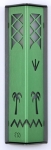 Metal Date Palm Mezuzah Case by Shraga Landesman - Green