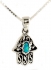 Silver and Opal Hamsa Necklace