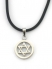 Rubber Cord Star of David Stainless Steel necklace