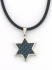 Blue Waves Rubber Cord Star of David necklace